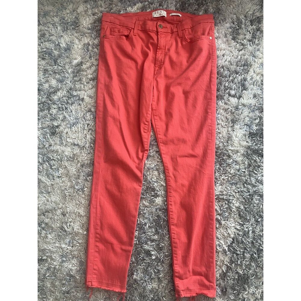 7 For All Man Kind Pink Jeans Sz 12 Ankle Skinny Jen 7
